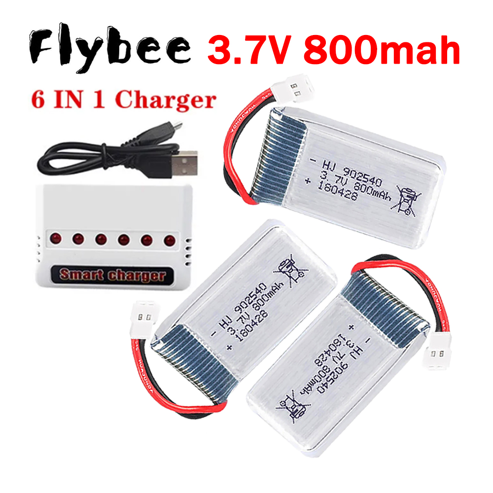 Rc Hobby Charger - MEW 800mAh 3.7V Lipo Battery+ 6-in-1